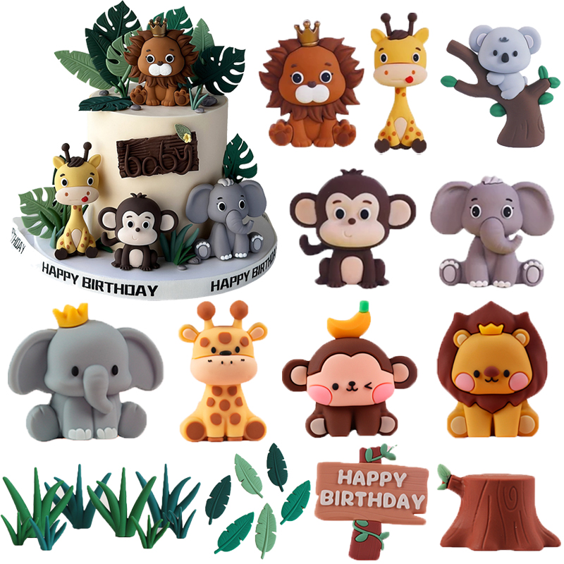 Wedding Zoo - New Forest Jungle Animals Cake Decorations
